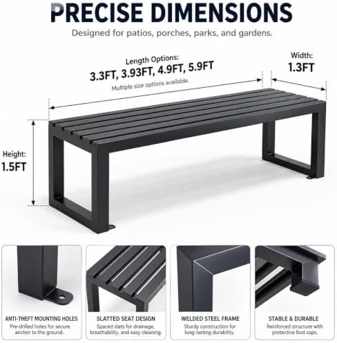 Patio Bench, Backless Garden Bench, Potting Benches - Image 2