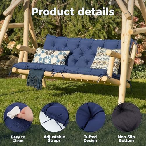 IASEAHK Porch Swing Cushions, 60×40×4 Inch, Waterproof - Image 4
