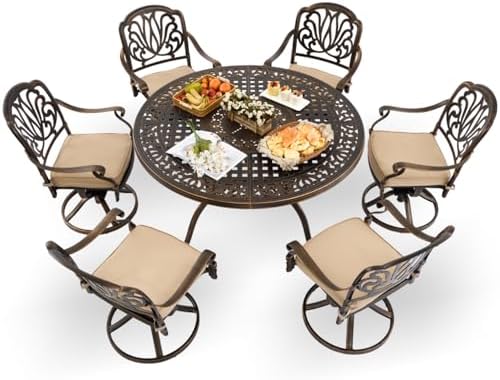 7-Pcs Cast Aluminum Patio Dining Set by Unknown