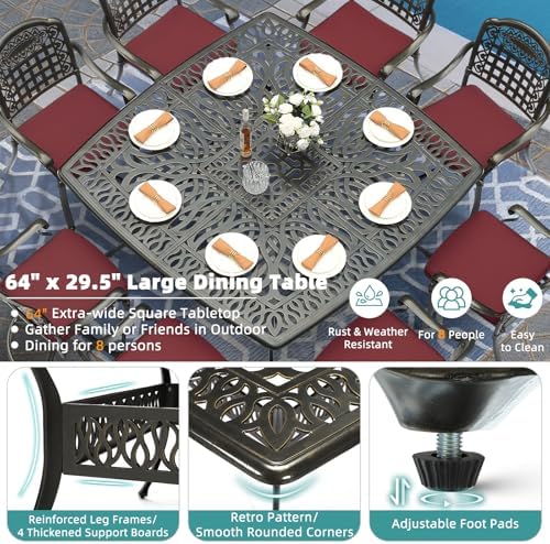 9-Piece Outdoor Patio Dining Set - Image 2