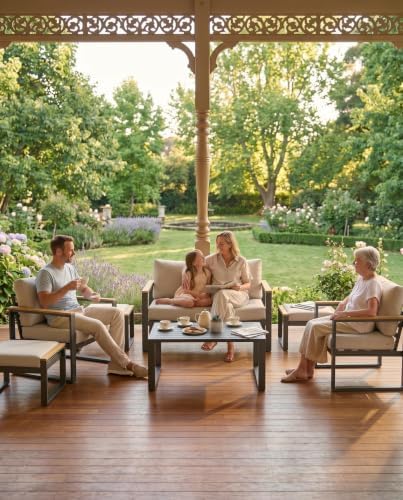 Aluminum Patio Loveseat and Coffee Table Set - Image 2