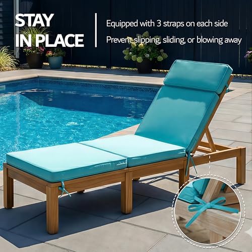 72 x 21 Inch Outdoor Chaise Lounge Cushions Set of 4 - Image 6
