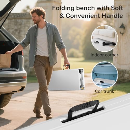 VSOAEIL 6 Foot Folding Bench, 6 FT Foldable Plastic Bench Indoor & Outdoor - Image 5