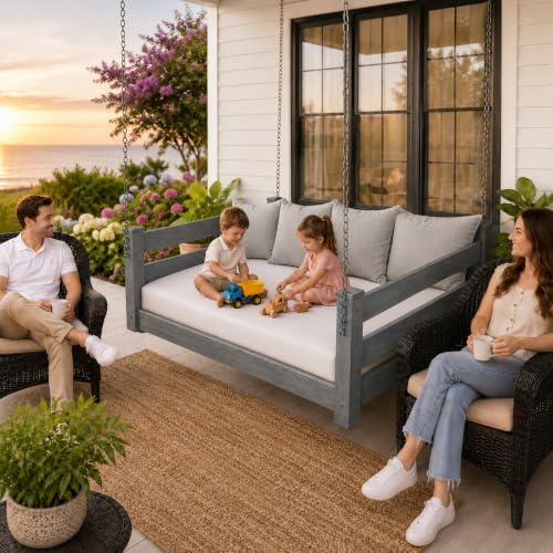 Amish Made Grey Full Bed Hanging Daybed Made in USA - Image 4