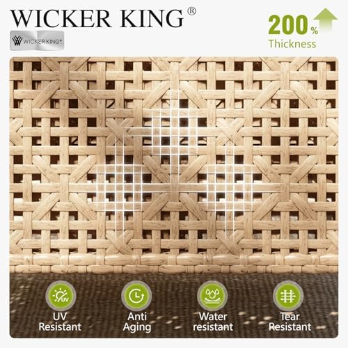 Sophia and William 7 Pieces Wicker Patio Sofa Set, Coffee Table - Image 6