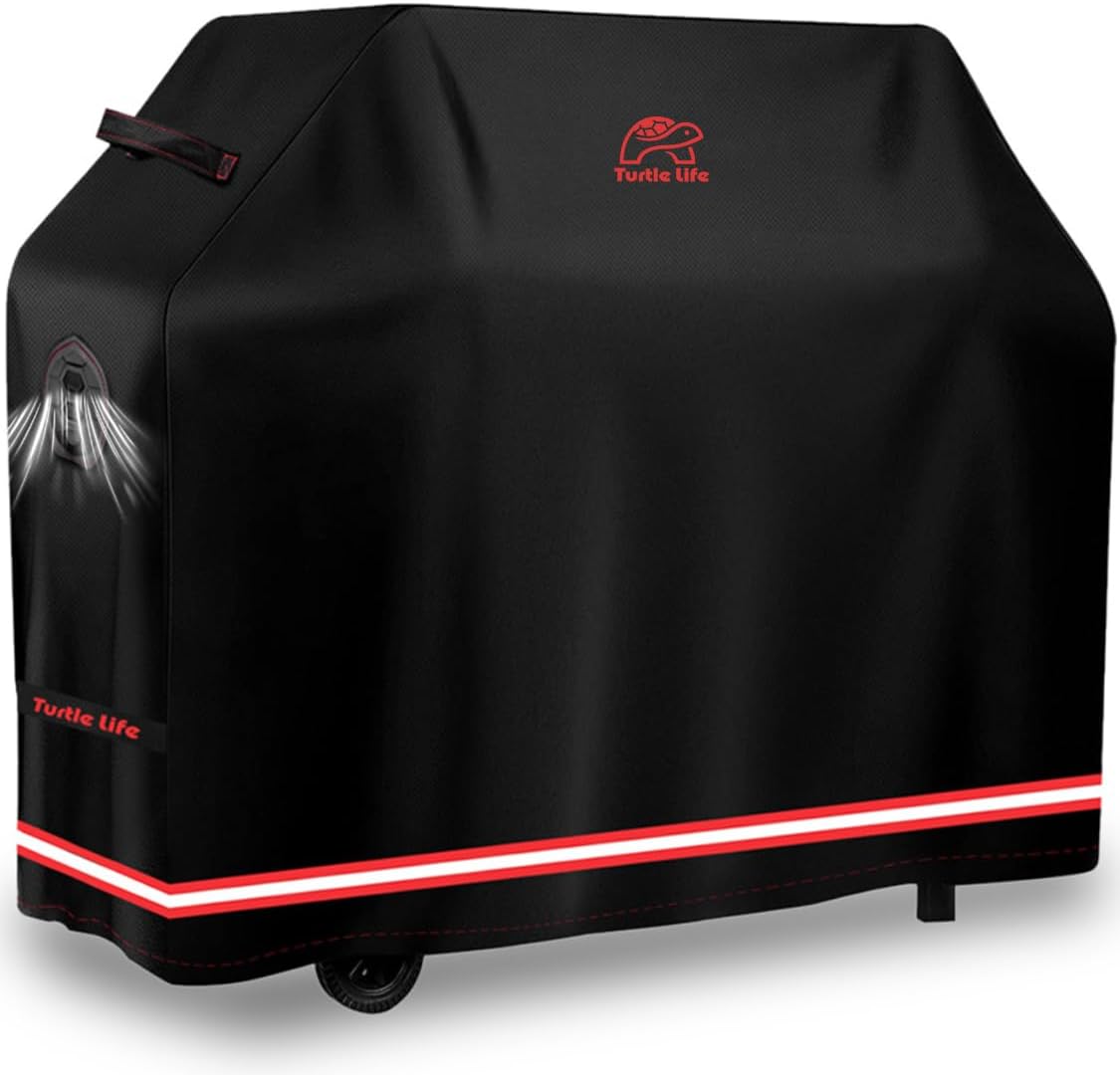 BBQ Grill Cover, 58 Inch Heavy Duty Waterproof 3-4 Burner Barbecue Gas Grill Covers for Weber Spirit Char-Broil Performance and Signature, Black