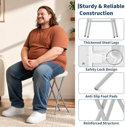 Garvee Folding Stool with Handle 28 Inch Tall 400lbs Capacity - Image 4