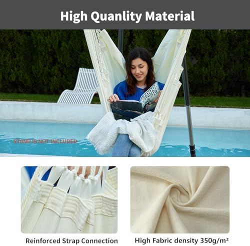 XL Hammock Chair with Footrest, Steel Spreader Bar, 500 lb Capacity - Image 4