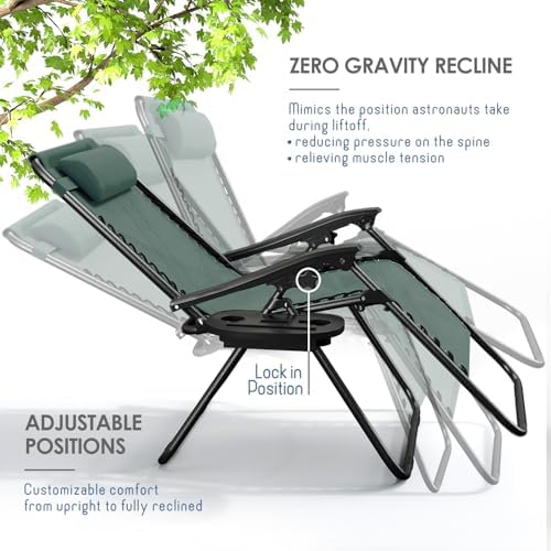 Nestl Zero Gravity Chairs 1 Pk, Portable Patio Lounge Outdoor - Image 4