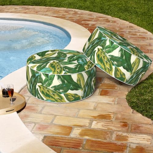 Outdoor Patio Inflatable Ottoman, 21x9 Inch Portable Stool Ottoman - Image 5