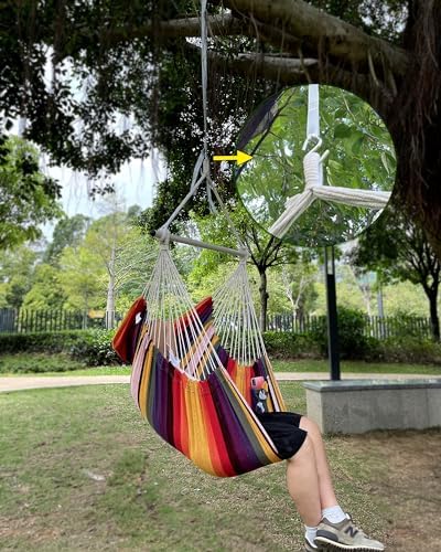 MIZTLI Hammock Chair Swing 2 Cushions, Steel Bar Indoor Outdoor 500 Lbs - Image 5