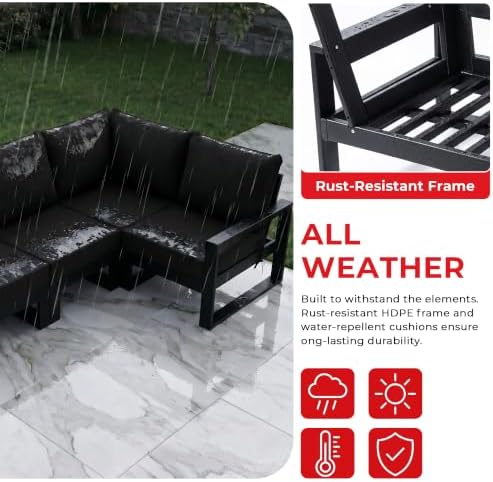 Rockaway Outdoor HDPE Sectional Armless Chair - Image 6