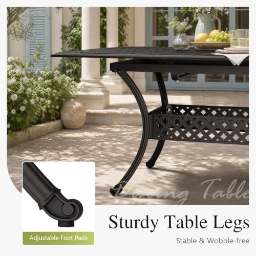 Sophia & William Extendable Outdoor Dining Table Cast Aluminium Patio Table - Image 5