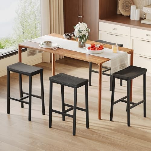 Homeiju Bar Stools, Counter Height Bar Stools Set of 2, 23.6 Inch Saddle Stools - Image 6