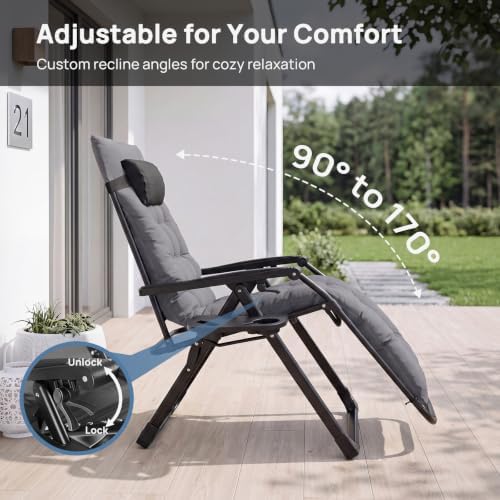 DUMOS Zero Gravity Chair, Lounge Chair Outdoor - Image 3