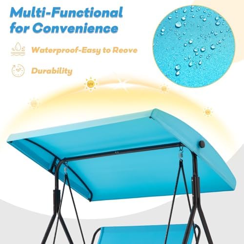 3 Seat Patio Swing, Outdoor Swing - Image 2