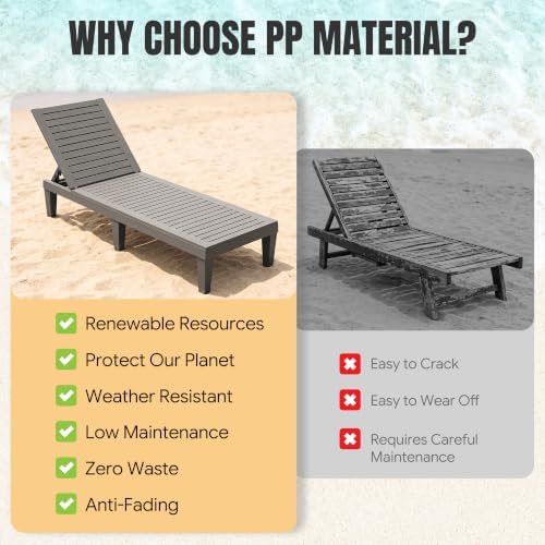 Outdoor Chaise Lounge Chair Set of 4 - Image 6
