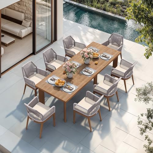 PURPLE LEAF 9 Pieces Patio Dining Set by PURPLELEAF