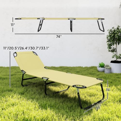 Outsunny Folding Chaise Lounge Chair - Image 3