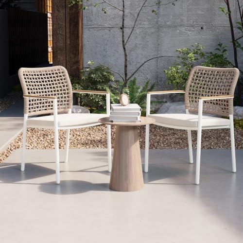 Modern Shade Woven Rope Outdoor Dining Chairs Set of 2, Fade Resistant by MODERNSHADE