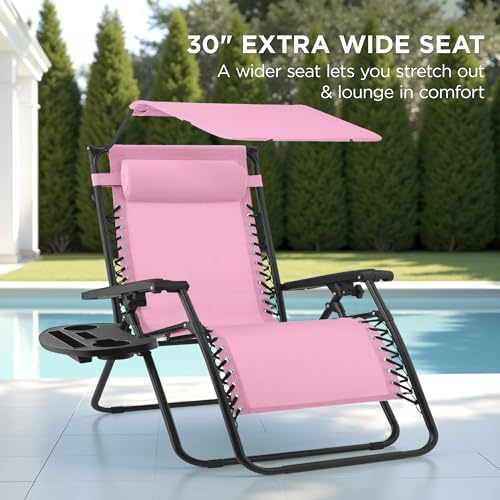 Best Choice Products Oversized Zero Gravity Chair Recliner w/ Canopy - Image 3
