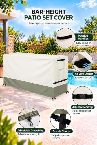 Bitubi Outdoor Bar Height Dining Set Cover - Image 4