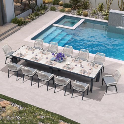 PURPLE LEAF 13 Pieces Patio Dining Set - Image 2