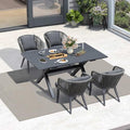 PURPLE LEAF Patio Dining Set for 4, Rectangular Table and Chairs by PURPLELEAF