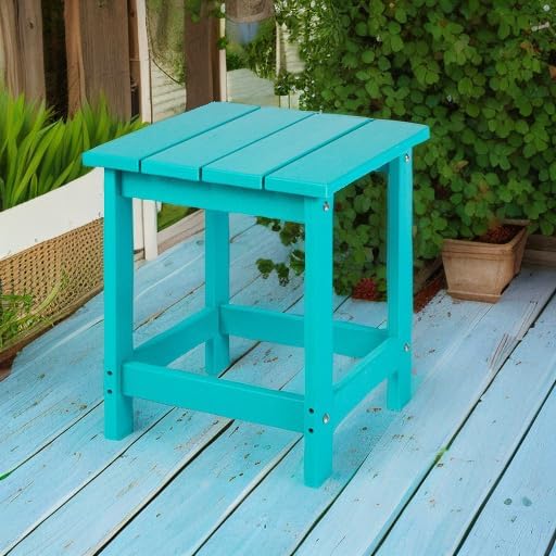 Patio Side Table, Heavy Duty HDPE Outdoor End Table - Image 2
