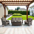 Patio Wicker Sofa Set 6 Pieces Patio Furniture Set Outdoor Couch, 2 Patio by Belord