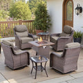 Luxury 6" Thick Cushioned Outdoor Swivel Rocker Chairs Set of 4 by Belord