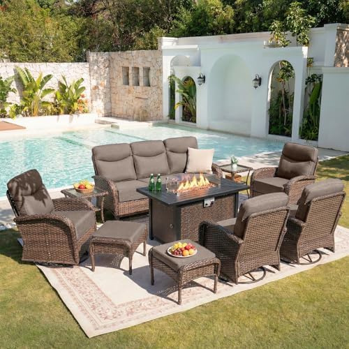 Upgraded 6“ Cushion Luxury 10 Piece Patio Furniture Set by Belord