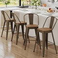Metal Bar Stools Set of 4 by Andeworld