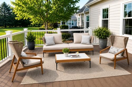 PURPLE LEAF 4 Pieces Patio Conversation Sets by PURPLELEAF