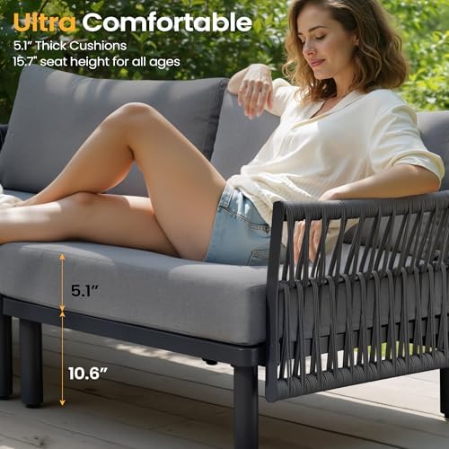 9 Piece Aluminum Outdoor Sectional Sofa - Image 3