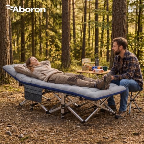 ABORON XXL Camping Cot for Adults, Oversized 78"×32" Folding Camping Bed - Image 7