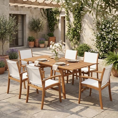 7-Piece Outdoor Patio Dining Set w/Umbrella Hole by SUNSITT%7CPerfectYourOutdoorLiving