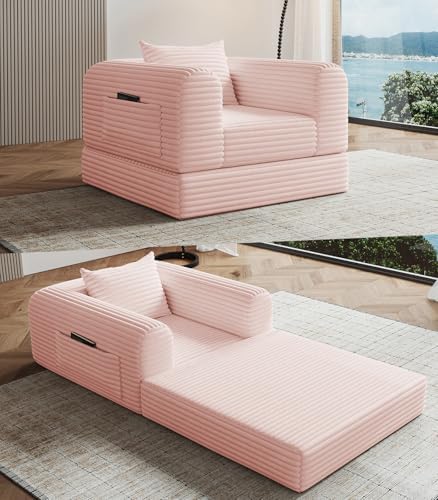 Versatile 2 in 1 Boneless Armchair Chaise Lounge Chair Indoor, Convertible by SYFERLORY
