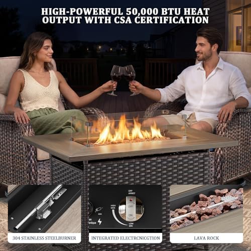Luxury Swivel Rocker Chairs Fire Pit Set - Image 5