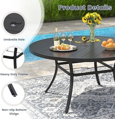 VICLLAX 53" Round Patio Dining Table - Image 4