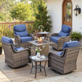 Luxury 6" Thick Cushioned Outdoor Swivel Rocker Chairs Set of 4 by Belord