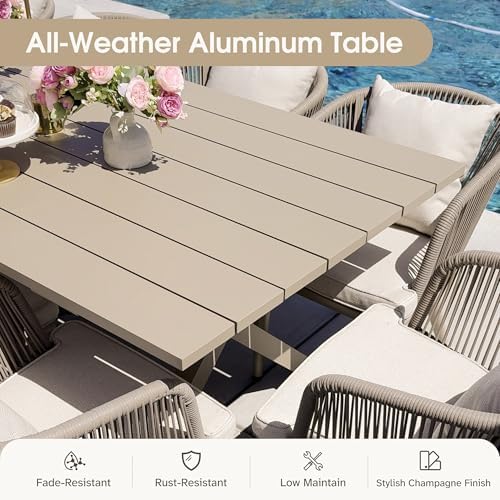 PURPLE LEAF Patio Dining Set for 12 Rectangular Table and Chairs - Image 2