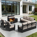 Outdoor Aluminum Furniture Set, 5-Piece Patio Conversation Set, 2 Swivel Chairs by Qsoer