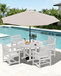 SERWALL 6-Pc Dining Set, 4 Chairs&9FT Umbrella by SERWALL
