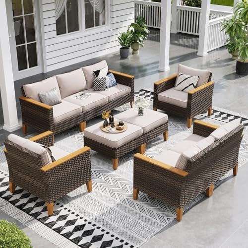 Sophia & William 9 Pieces Wicker Patio Furniture Set by SophiaWilliam