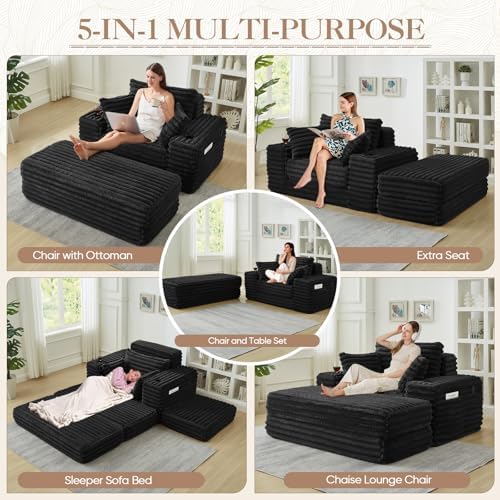 5-In-1 Oversized Chaise Lounge Chair Indoor - Image 5