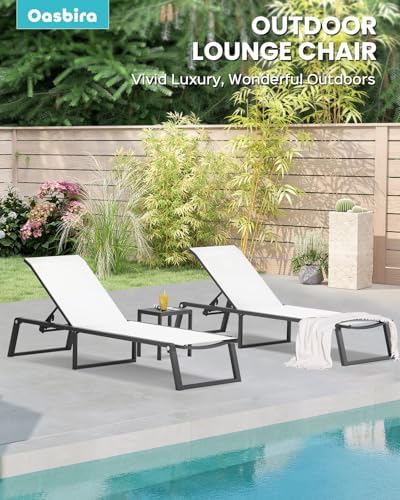 Aluminum Chaise Lounge Chair Outdoor, Foldable& No Assembly Patio Pool Lounge - Image 3