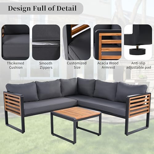 Modern L-Shaped Outdoor Conservation Sofa Set - Image 3