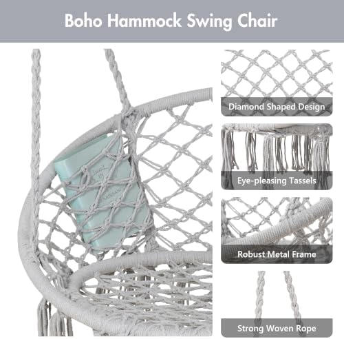 ANOW Heavy Duty Macrame Hammock Chair - Image 3