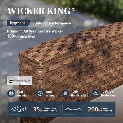 Patio Furniture Set Outdoor Brown Wicker Conversation Sets - Image 2